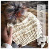 Cactus Flower + Kaliedoscope Pom - Custom Luxury Beanie
