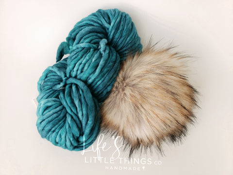 Stay stylish and warm during those chilly, winter days with this CUSTOM 100% Merino Wool Luxury Beanie!  That's right, you get to choose which design you'd like to have HANDMADE with this yarn + pom combination....so start flipping through the pictures to see your options...you have 10 OPTIONS to choose from!