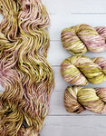 Sequoia makes luscious knits in superwash merino.  Super-soft, super-warm, super-quick.  This yarn is exclusively spun for Baah Yarns.  This yarn is comparable to the single ply 76yd skeins.