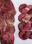 Alegria Grande is an easy-care blend of superwash merino and polyamide.  It is a lighter-weight yarn with great durability and amazing color options.  Great for knits of all kinds ... baby blankets, kids' sweaters, thick socks, colorful scarves ... and of course BEANIES!