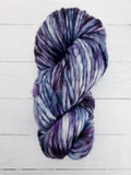 Super-soft, super-warm, super-quick: This super bulky Indie Dyed yarn makes luscious knits in superwash merino.  This is a single ply yarn that is hand-dyed in small batches in COLORADO from The Conifer Collective.
