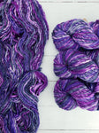 Handspun from handpainted merino tops, Serpentina is a truly artisanal product. Each skein is unique, and the colors are totally random -- they will not stack or pool. The ultra-soft superwash merino in a quick-knit gauge calls for next-to-the-skin wear like cowls and hats. 