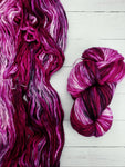 Super-soft, super-warm, super-quick: Logan makes luscious knits in superwash merino. This is a single ply yarn that is hand-dyed in small batches and is made in Canada.