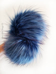 Wild Blue Faux Fur Pom