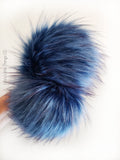 Wild Blue Faux Fur Pom