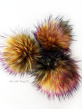 A fun, MODERN touch to your knitwear. Make a STATEMENT with a faux fur poof. Each pom is handmade with high quality faux fur (vegan). 3 sizes available with 2 nylon strings or a snap.  Permanent or detachable pom poms. Use for hat toppers, scarf ends, key chains, purse bling, headbands...options are limitless