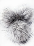 A fun, modern touch to your knitwear.  Make a STATEMENT with a faux fur poof.  Each pom is handmade with high quality faux fur (vegan). Price is for 1 Lux Silver Fox Faux Fur Pom Pom