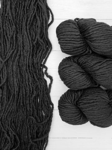 Sequoia makes luscious knits in superwash merino.  Super-soft, super-warm, super-quick.  This yarn is exclusively spun for Baah Yarns.  This yarn is comparable to the single ply 76yd skeins.