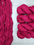 3-Ply, Chunky is big-boned, and weighty.  It has a luscious smooth texture and fat squishiness, in kettle-dyed semi-solid colors or variegated colorways.  A favorite for quick knits, bulky cables or textured stitches