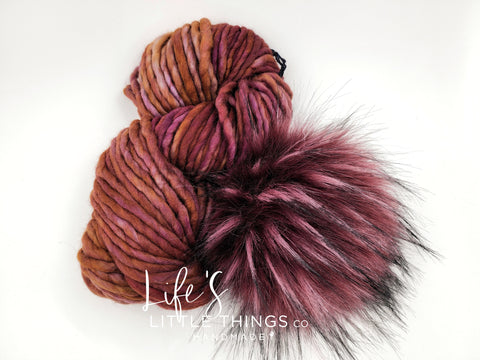 Take the guessing game out of yarn and pom matching from your device.  Bundles have a coordinating pom and yarn already picked out for you.  You are now ready to knit or crochet up a beanie!  No more trying to match yarns and poms! 