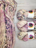 LUXE BULKY from Indie Dyer, Threadhead Knits.  Some of the softest bulky yarn around with this Merino, Cashmere, Nylon blend.  This 3-ply yarn is hand-dyed in small batches.