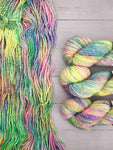 SUPER BULKY LITE 2.0 (SBL) from Indie Dyer, Threadhead Knits.  The perfect combination of merino wool and nylon with that little bit more yardage needed for those beanie projects.  This single ply yarn is hand-dyed in small batches.