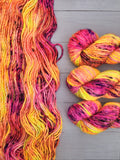 SUPER BULKY LITE 2.0 (SBL) from Indie Dyer, Threadhead Knits.  The perfect combination of merino wool and nylon with that little bit more yardage needed for those beanie projects.  This single ply yarn is hand-dyed in small batches.