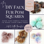 DIY Faux Fur Pom Fabric, 3 sizes, add on string and snaps