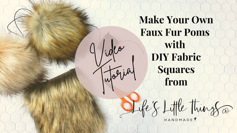 Husky Faux Fur Pom OR DIY Square Fur Poms Faux Fur Poms Poms for Beanies  Fluffy Pom Poms 
